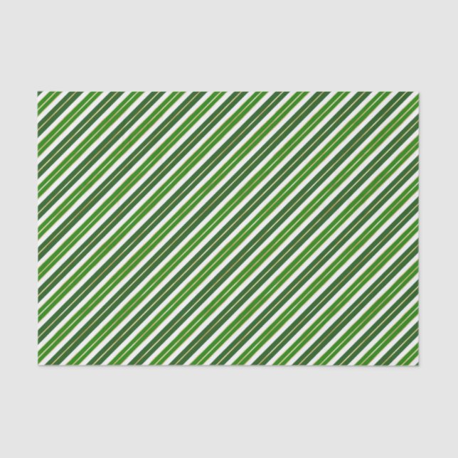 Grüne, goldene und weiße Weihnachtsstreifen Seidenpapier (Vorderseite)