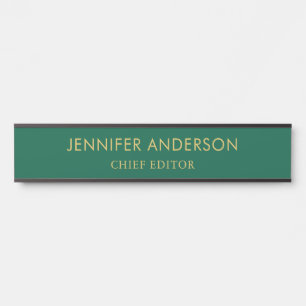 Grüne Goldfarben Beruflich Trendy Moderne Schlicht Türschild