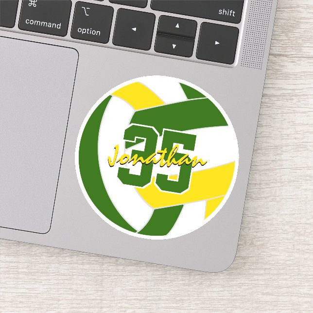 Grüne Goldvolleyball-Mannschaftsfarben Aufkleber (Detail)