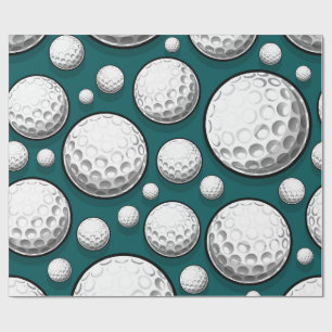 Grüne Golfbälle Geschenkpapier