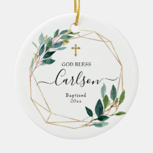 Grüne Gott segne getauft Keramik Ornament