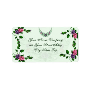 Grüne Göttin Upright Crescent Adressaufkleber