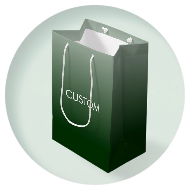 Grüne Gradient Monogram Mittlere Geschenktüte (Von Creator hochgeladen)