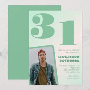 Grüne Gradienten 31. Geburtstagseinladungen Junge  Einladung