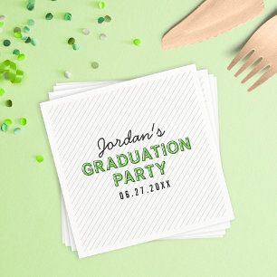 Grüne Graduierungspartei der Moderne Stripes Serviette