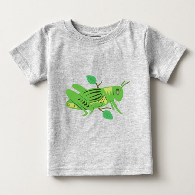 Grüne Grasshopper Baby T-shirt (Vorderseite)