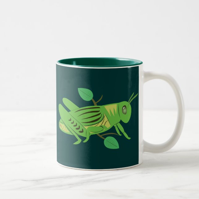Grüne Grasshopper Zweifarbige Tasse (Rechts)