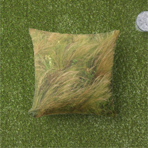 Grüne Grastextur ・ Natur & Wind Sommer Kissen