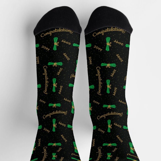 Grüne Gratulationen Diploma Class Year Socken (Oben)