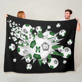 Grüne graue Fußballbälle Stars Mädchen nennen Fleecedecke