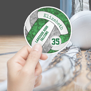 Grüne graue Mädchen Volleyball w Schule Maskottche Aufkleber