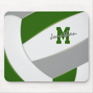 grüne graue Teamfarben Jungen Mädchen Volleyball  Mousepad