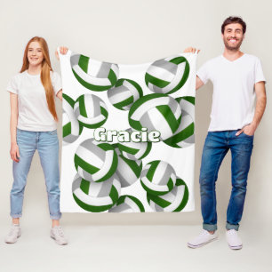 Grüne graue Volleyballs Mädcheneinrichtung Fleecedecke