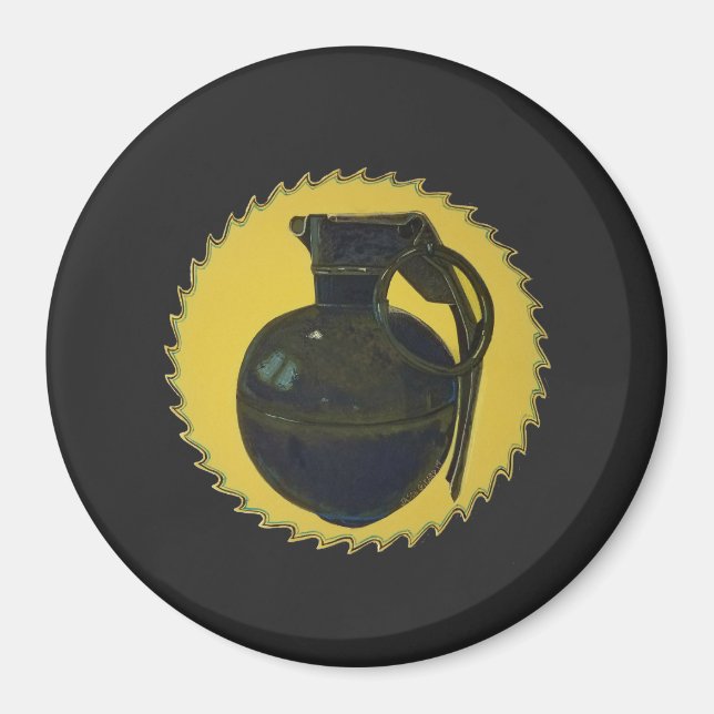 Grüne Grenade Magnet (Vorne)