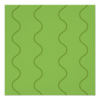 Grüne Groovy Wellenlinie Abstract Modern Minimalis Poster