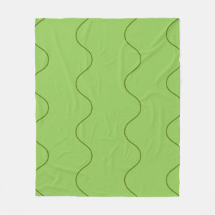 Grüne groovy wellige Linie Abstract Modern Minimal Fleecedecke