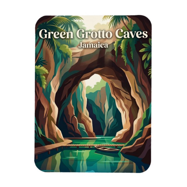 Grüne Grotto-Höhlen Jamaika Magnet (Vertikal)