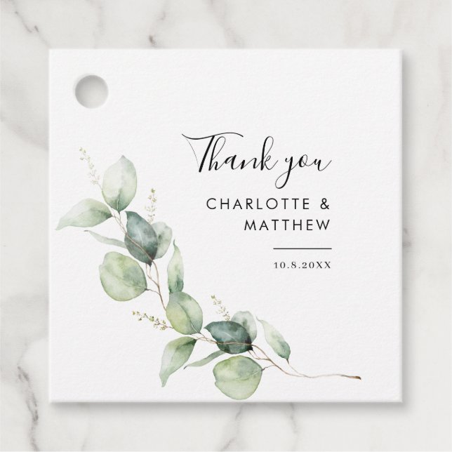 Grüne Grünanlage der Eukalyptus Geschenkanhänger (Vorderseite)