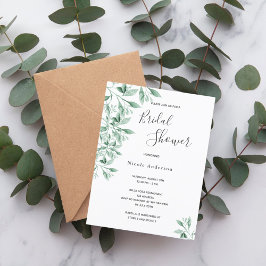 Grüne grüne botanische Bridal Dusche Einladung Postkarte