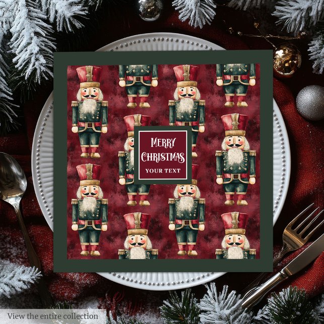 Grüne grüne Servietten (Classic nutcracker burgundy deep green napkins)