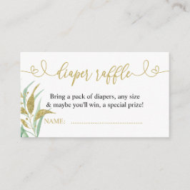 Grüne Grüne und Gold Elegante Windel Raffle Begleitkarte