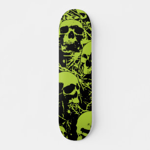 Grüne Grunge Skulls Skateboard