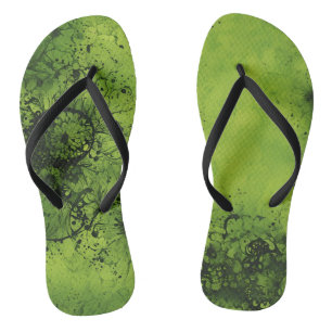 Grüne Grunge-Zehenstegsandalen Flip Flops