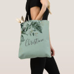 Grüne Grünpflanzen Trauzeugin Geschenk<br><div class="desc">Sage Green Botanical Foliage Bridesmaier Geschenk Tote Beutel</div>