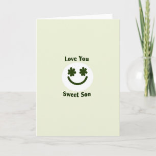 Grüne Grußkarte Liebe dich Sohn Karte