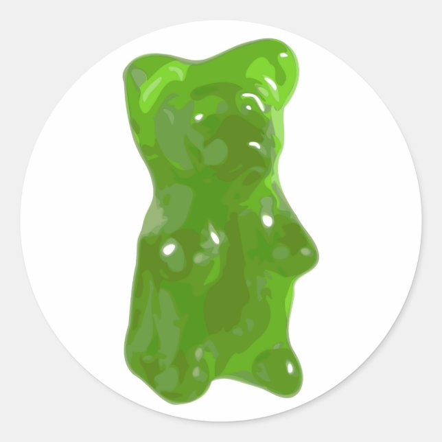 Grüne Gummy-Bärenküche Runder Aufkleber (Vorderseite)