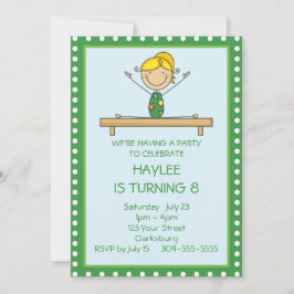 Grüne Gymnastik Geburtstagspartei Einladung