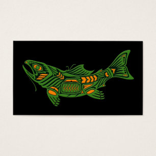 Grüne Haida-Geist-Fische auf Schwarzem