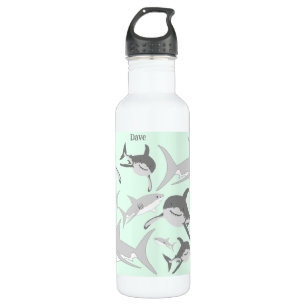 Grüne Haie - Ocean Life Squad® Edelstahlflasche