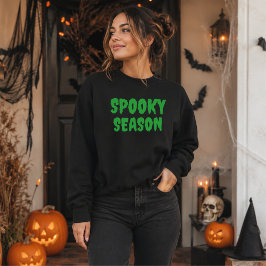 Grüne Halloween-Typografie-T-Shirt zur unheimliche Sweatshirt