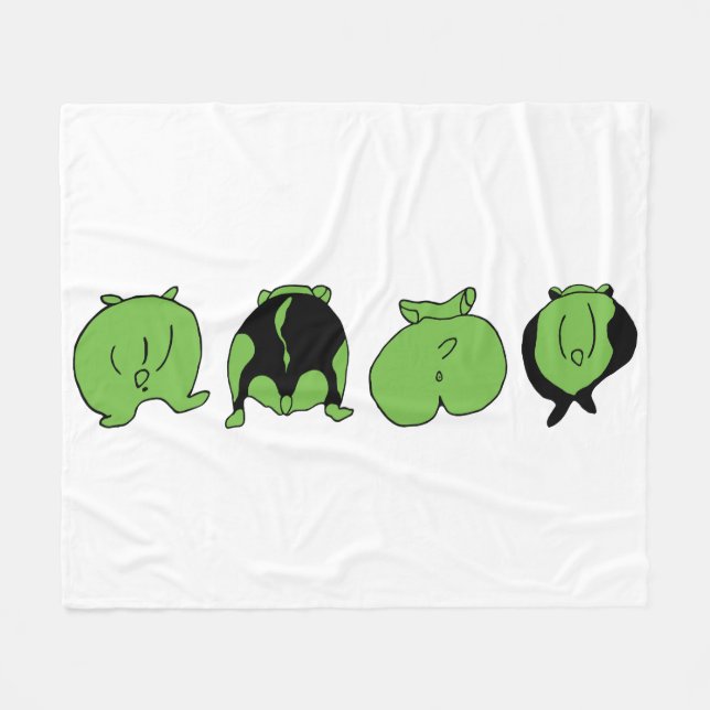 Grüne Hamsterpopos Fleecedecke (Vorderseite (Horizontal))