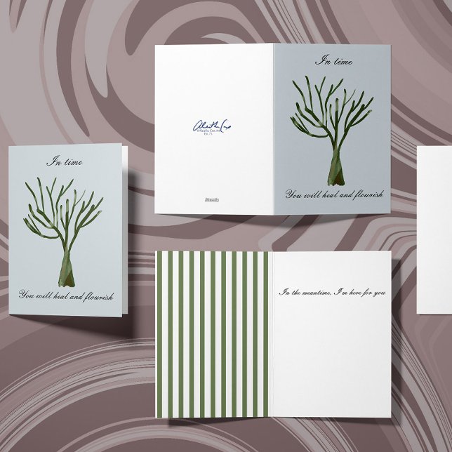 Grüne Hand mit nacktem Baum Karte (Von Creator hochgeladen)