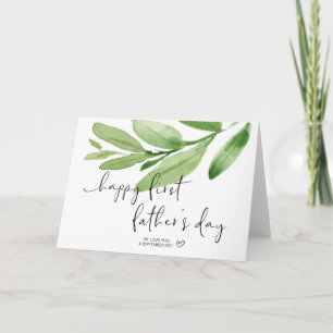 Grüne Happy First Father's Day Geschenk für neuen Karte