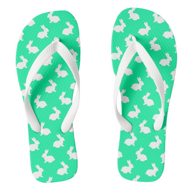 Grüne Hasen Flip Flops (Fußbett)