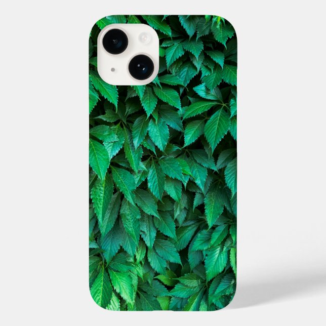 grüne Hecke Hintergrund Parthenocissus Muster Text Case-Mate iPhone Hülle (Rückseite)