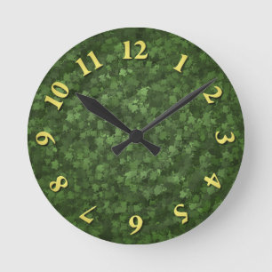 Grüne Hedge-Camouflage Runde Wanduhr