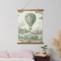 Grüne Heißluftballon-Toile im Landstil