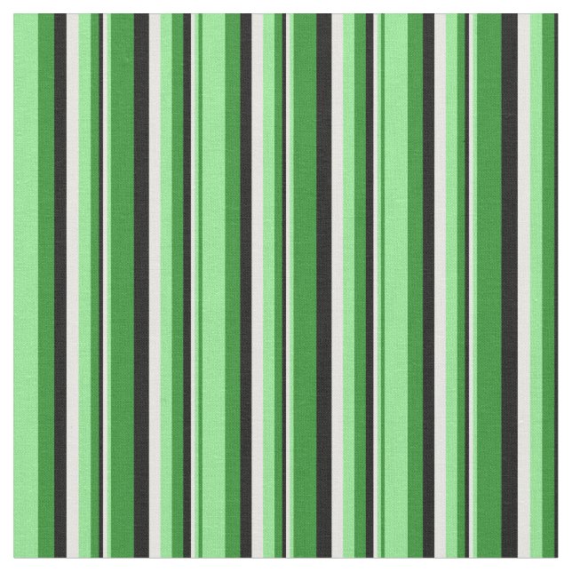 Grüne, hellgrüne, weiße und schwarze Linien Stoff (Nahaufnahme)
