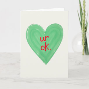 Grüne-Herz-Du-Bist-Ist-OK-Karte Karte