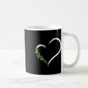 Grüne Herz-Schleife unterstützt das Bewusstsein fü Kaffeetasse