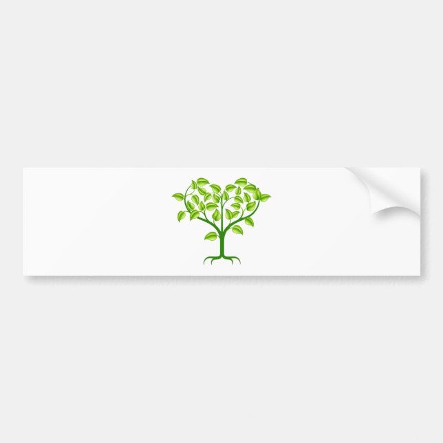 Grüne Herzbaumillustration Autoaufkleber (Vorne)