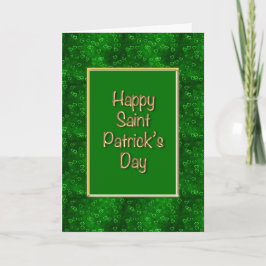 Grüne Herzen und Gold St. Patrick's Day Gruß Karte