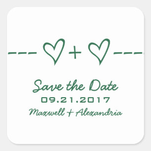 Grüne Herzgleichung Save the Date Aufkleber