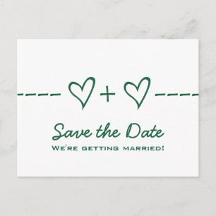 Grüne Herzgleichung Save the Date Postkarte
