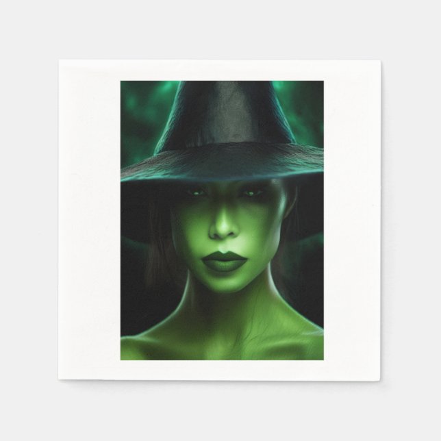 Grüne Hexe Serviette (Vorderseite)