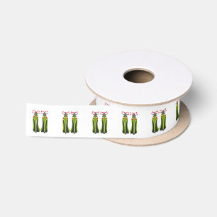 Grüne High Heels mit Candy Canes Satinband